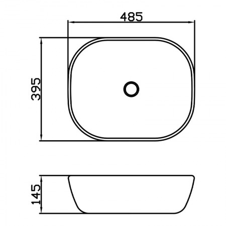Lavoar Fluminia Indus alb-gri, 48.5x39.5 cm