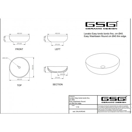Lavoar GSG Easy Round, 45 cm