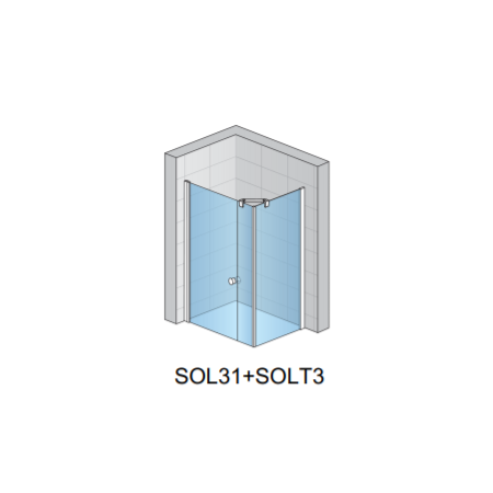 Cabina dus SanSwiss Solino SOL31+SOLT3, usa pivotanta+perete lateral fix