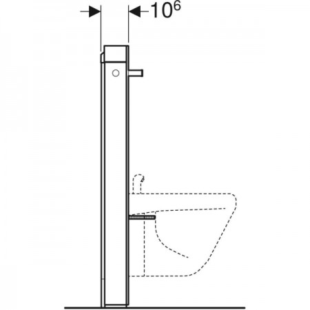 Rezervor Geberit Monolith pentru bideu suspendat 101cm cu suport pentru prosop si panou frontal din sticla