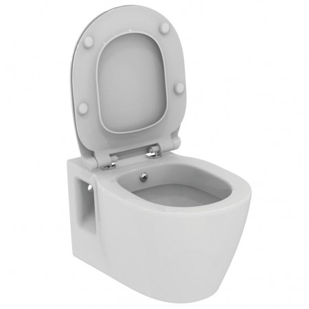 Set Ideal Standard Connect rezervor incastrat, Vas WC cu functie de bideu, clapeta crom, capac cu inchidere lenta, baterie