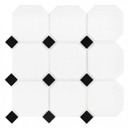 Mozaic Arabesco Octagon White 95 - Dunin, 30,1x30,1cm