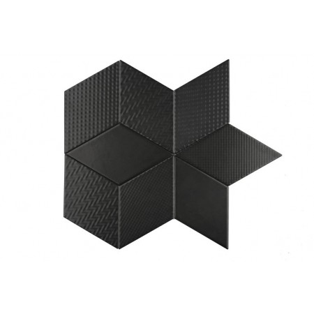 Faianta Rombic Black 01 - Dunin, 11,5x20cm