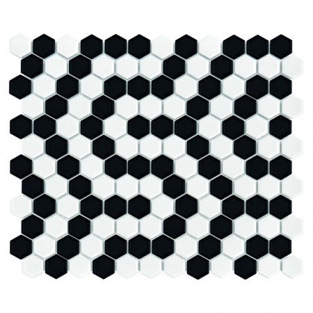Mozaic Mini HEXAGON B&W Coral - Dunin, 30x26cm
