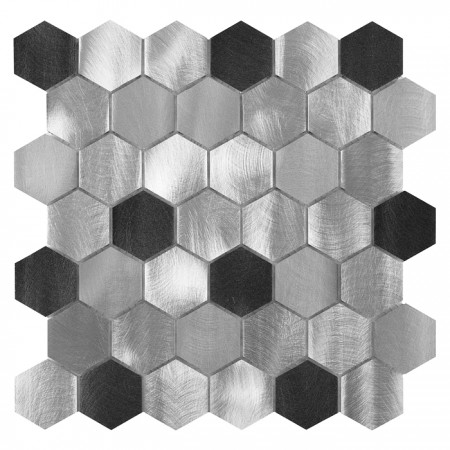 Mozaic Allumi Grey Hexagon Mix 48 - Dunin, 30x30cm