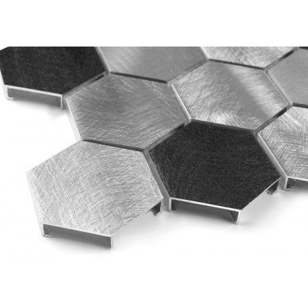 Mozaic Allumi Grey Hexagon Mix 48 - Dunin, 30x30cm