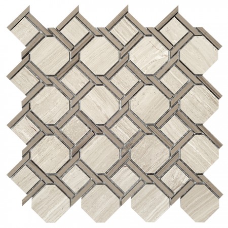 Mozaic Woodstone Grey Nodum - Dunin, 28x28cm