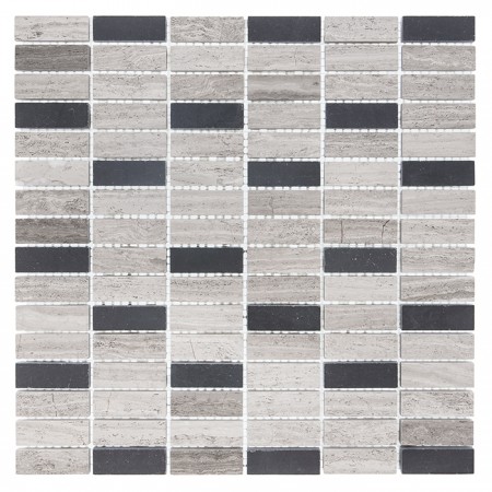 Mozaic Woodstone GREY block mix 48 - Dunin, 30,5x30,5cm