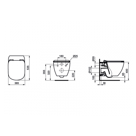 Set vas Wc Ideal Standard Tesi Aquablade suspendat + capac soft-close + rezervor incastrat Prosys + clapeta Oleas M2 crom