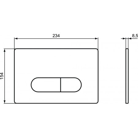 Clapeta de actionare WC ProSys OLEAS M1 dual-flush, negru - Ideal Standard