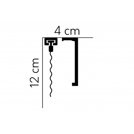 Profil pentru perdele si draperii - 240x12x4 cm