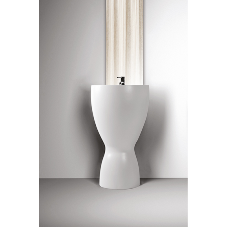 Lavoar freestanding Eto Ceramiche Bobo 54x38 cm, alb lucios