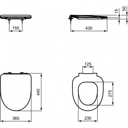 Set vas wc Ideal Standard I.Life A rimless cu capac soft-close, rezervor incastrat Prosys si clapeta Oleas M1 crom