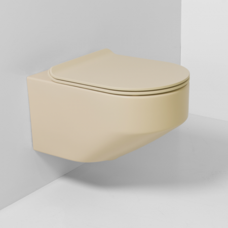 Set vas wc suspendat Eto Ceramiche Juno cu capac soft close, sabbia mat
