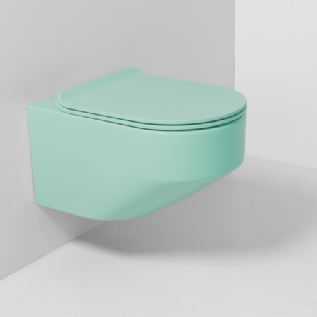 Set vas wc suspendat Eto Ceramiche Juno cu capac soft close, acqua mat