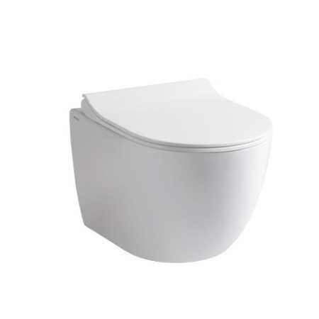 Vas WC suspendat Althea Rimless Cover, alb + capac slim soft-close si set de fixare
