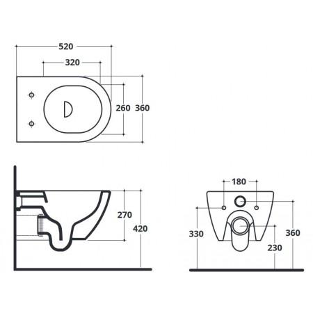 Vas WC suspendat Althea Rimless Cover Plus+ton, cemento + capac slim soft-close si set de fixare