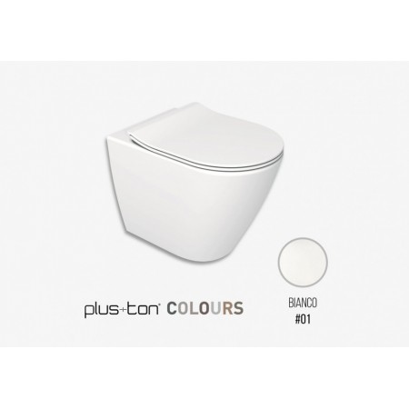 Vas WC Althea Rimless Cover Plus+ton, bianco + capac slim soft-close si set de fixare