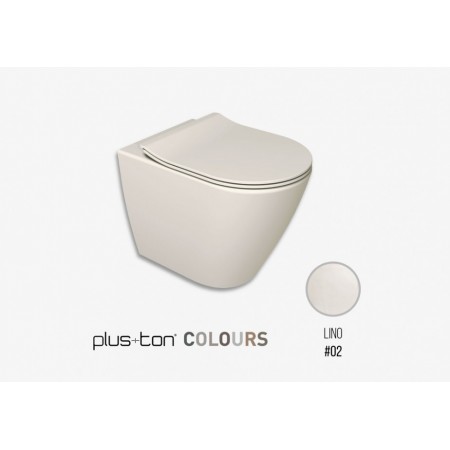 Vas WC Althea Rimless Cover Plus+ton, lino + capac slim soft-close si set de fixare