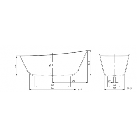 Cada freestanding Villeroy & Boch Theano 170x75 cm, alb mat