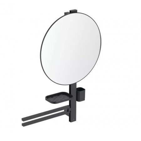 Set accesorii cu oglinda Ideal Standard Alu+ pentru lavoar, negru mat