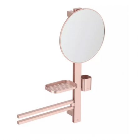 Set accesorii cu oglinda Ideal Standard Alu+ pentru lavoar, rose mat