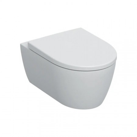 Set vas wc suspendat Geberit iCon Rimless cu capac soft-close si rezervor incastrat Duofix Sigma