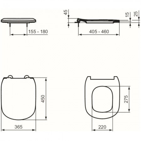Capac wc Ideal Standard Tesi soft-close, slim