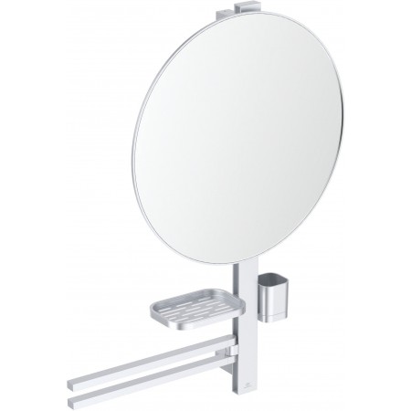 Set accesorii cu oglinda Ideal Standard Alu+ pentru lavoar, argintiu