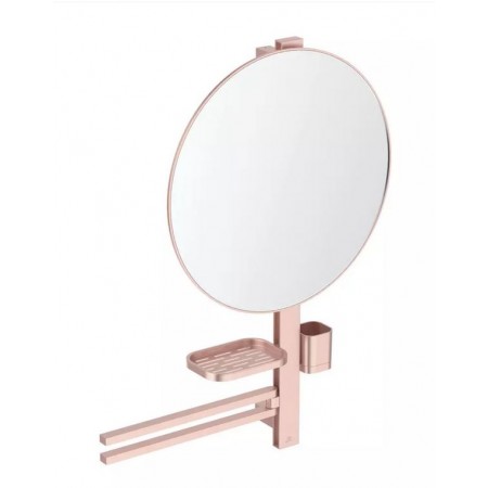 Set accesorii cu oglinda Ideal Standard Alu+ pentru lavoar, roz mat