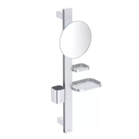 Set accesorii cu oglinda Ideal Standard Alu+ S 70 cm pentru lavoar, argintiu