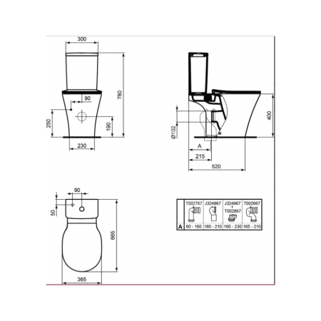 Set vas wc stativ Ideal Standard Connect Air Aquablade, cu rezervor ceramic si capac subtire soft-close