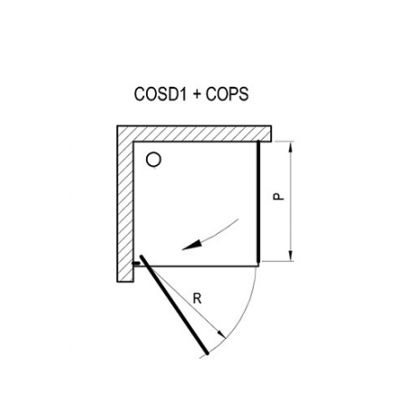 Cabina dus Ravak Cool! COSD1+ COPS de colt, crom